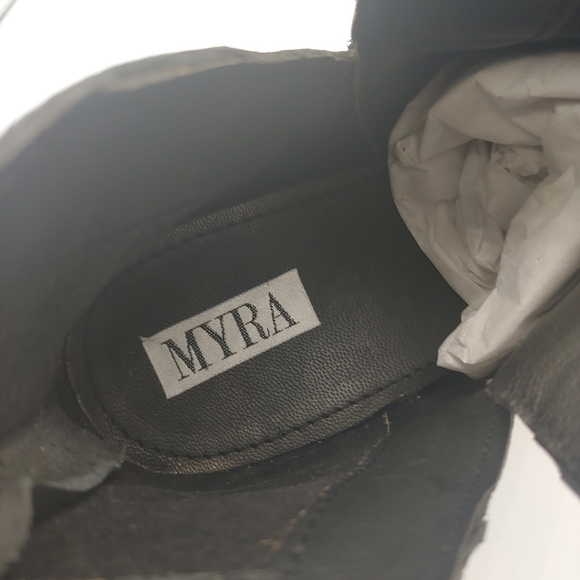 Western Leather Black Cowboy Boot Ankle Boho Shoe New bootie - Picture 6 of 11